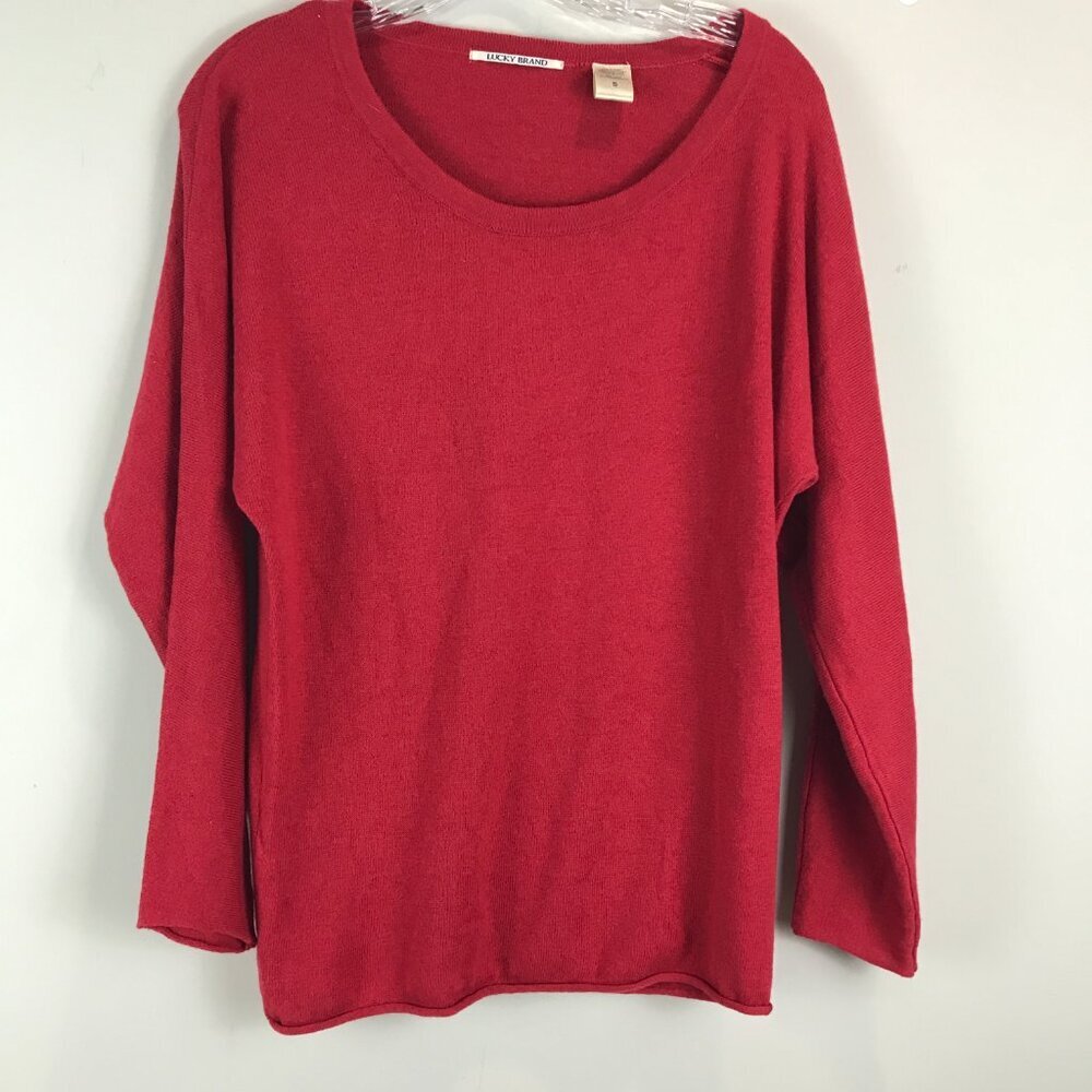 Women's Red Lucky Brand cotton/cashmere blend Sweater Size S